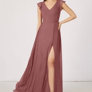 Full length bridesmaid dress in color desert rose. Size 14